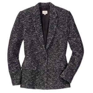 ARITZIA WILFRED Sz 0 XS ‘Parc’ Jacket Black Gray Tweed Wool Blazer, Fully Lined